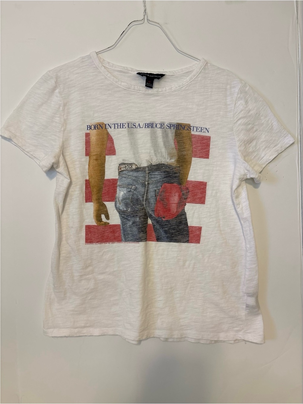 Rock & Republic White Crewneck Tee with Black Label